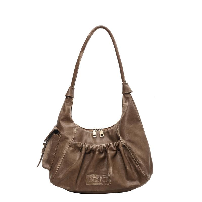 

Сумка подмышку Женская Новая Сумка на плечо Плиссированная сумка хаки