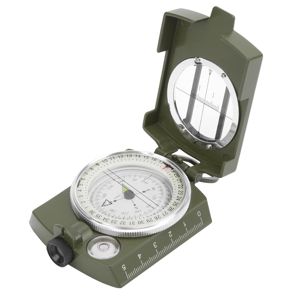 DC60‑2A Aluminium Alloy Foldable Multifunctional Luminous Compass Outdoor SuppliesArmy Green
