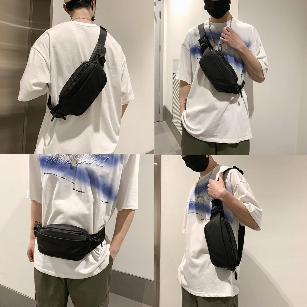 Large Capacity Multifunctional Waist Bag for Men and Minimalist Perfect for and Black Bag/Body Bag/Shoulder Women, Design, Lightweight, Cycling,