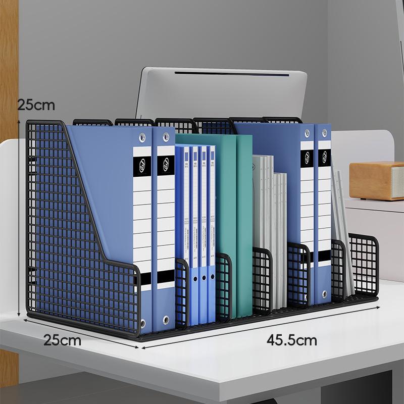 Office Desk Organizer: Metal File Storage Rack and Folder Box for Efficient Document Collection