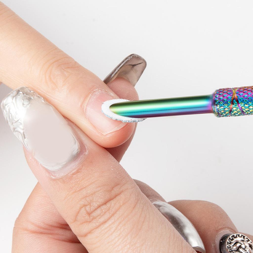 Nagelhautschieber Nagelhautentferner Nagelhauttrimmer Kreisförmiger Nagelreiniger Doppelseitige Metall-Maniküre-Pediküre-Werkzeuge