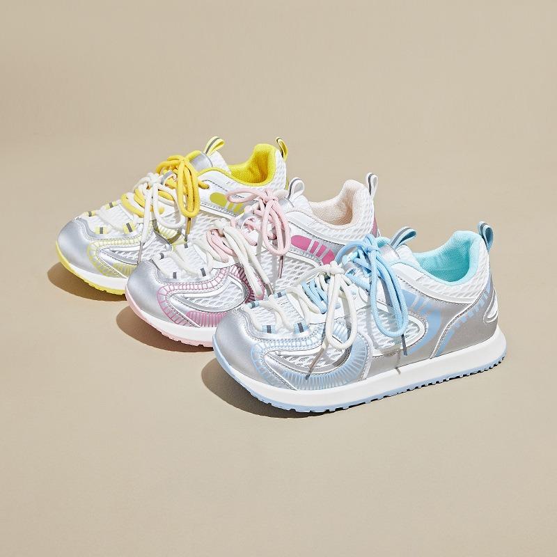 New Thick-soled Sporty Casual Retro Dad Shoes Breathable Round Toe Shoes for Women