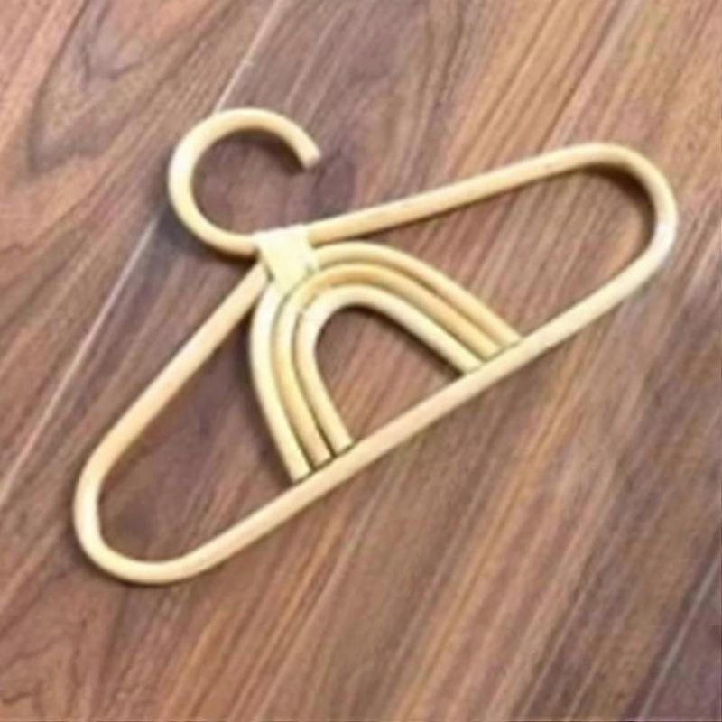 Rattan Hangers for Kids Clothes in Khaki Color with Craftsmanship for Home Use 2 pcs