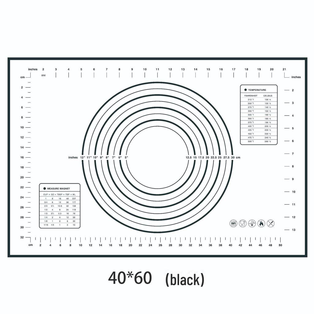 70x50cm Oversized Silicone Kneading and Rolling Mat, Heat-Resistant Non-Stick Baking Tool & Dough Mat