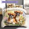 Boxer Muster Bettwäsche Heimdekoration Geburtstagsgeschenk (1 Bettbezug + 2 Kissenbezüge, ohne Füllung)