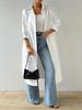 Women's Mid-Sleeve Solid Color Cardigan Shirt Dress