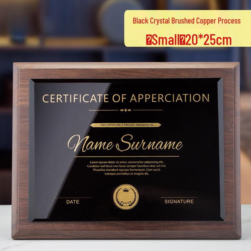 Black Walnut Wood Award Plaque with Stand for Annual Meeting Authorization