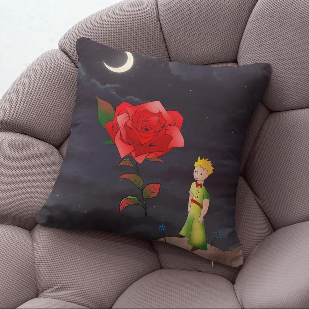 X Short Plush Little Prince Print Cartoon Pillowcase Bedroom Sofa Chair Car Waist Pillow Cover Home Party Cushion Cover