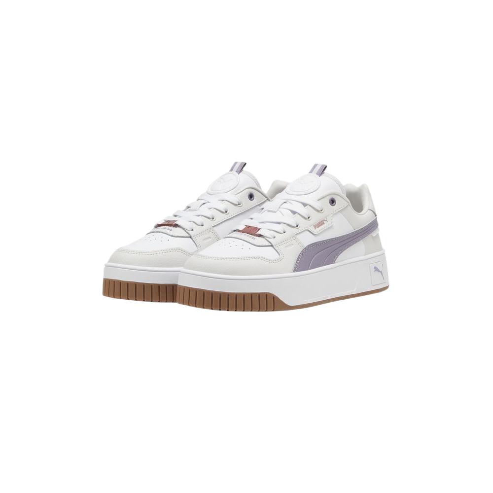 Puma Carina Street Lux Comfortable Versatile Low-Top Sneakers Women sneakers White Purple Gray 397487-06