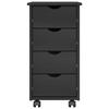 Mobile Storage Cabinet in Grey 34 x 39 x 65.5 cm Solid Pine Wood