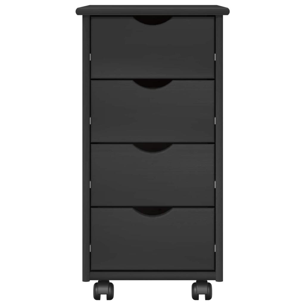 Mobile Storage Cabinet in Grey 34 x 39 x 65.5 cm Solid Pine Wood