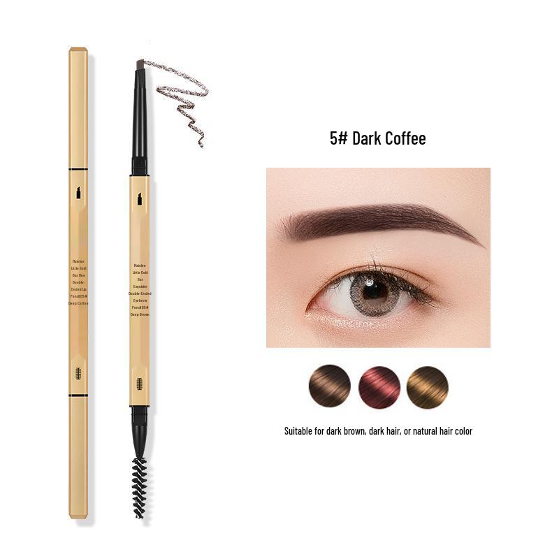 

Mai Ou Li Gold Bar Ultra-Fine Double-Headed 3D Waterproof Long-Lasting Smudge-Proof Triangular Eyebrow Pencil.