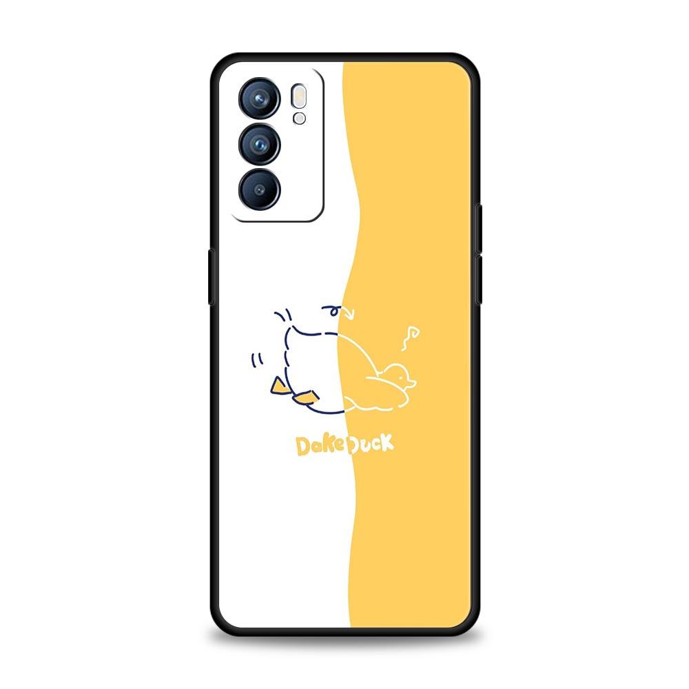Phone Case For Oppo A54 A53 A52 A9 A15 A95 A17 A16 A76 A74 A57 A31 Find X6 Pro X5 Reno8 Reno7 Reno6 Pro 5G Cover Duck Art