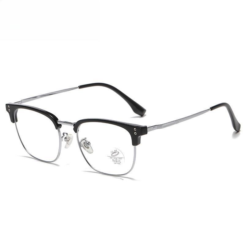 2026 new square glasses women's men's business leisure eyebrow frame glasses frame anti-blue light eye protection flat light glasses