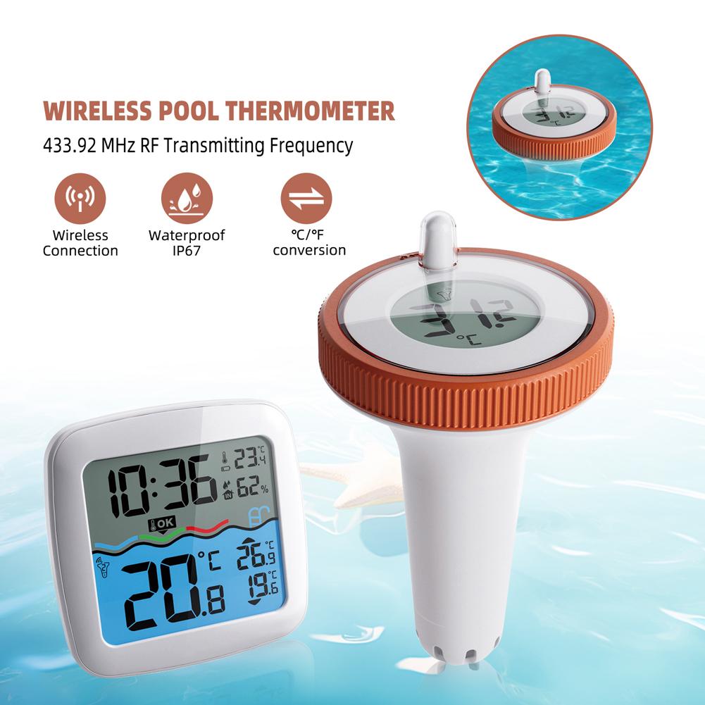 Wireless Floating Thermometers BT Connection Pool Water Thermometer LCD Display Thermometer for Swimming Pool Bathrooms Aquarium