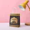F26C Ramadan Gift Bags with Handle 12 Pcs Muslim Eid Mubarak Kraft Paper Tote Bag for Home Festival Party Cookie Candy