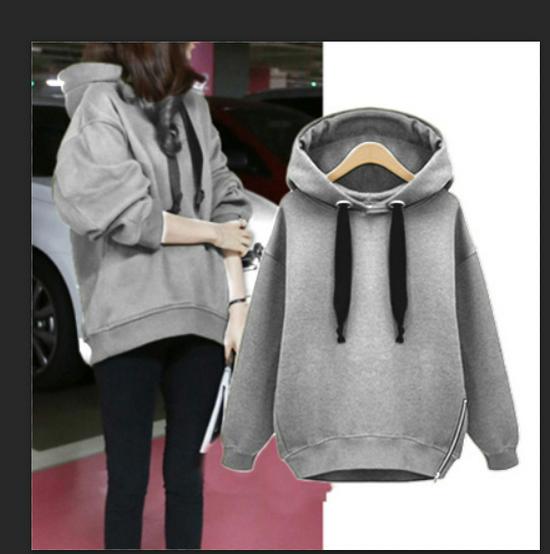 Women's 2024 Autumn/Winter Plus Velvet Loose Pullover Hooded Sweatshirt