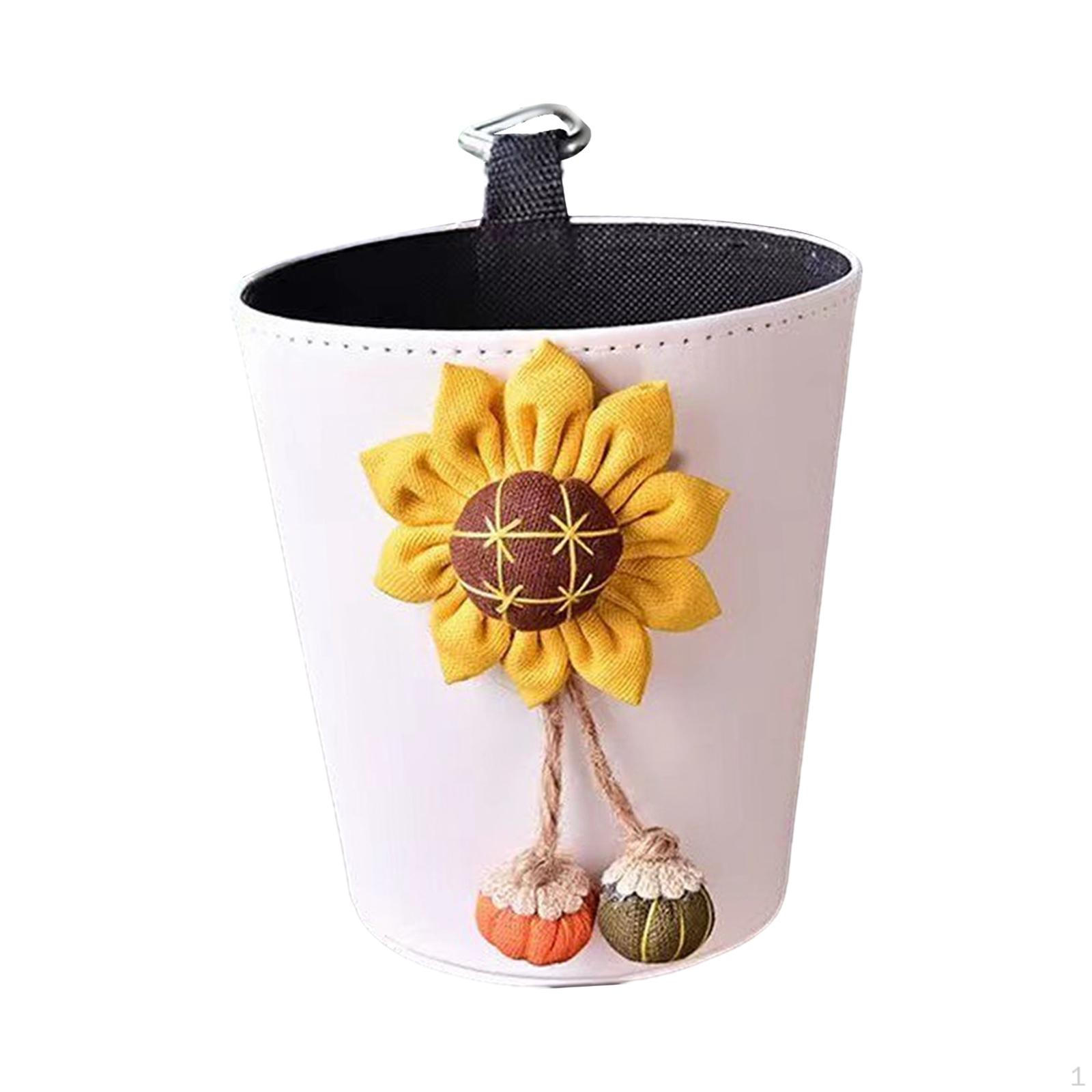 

Автомобильный мусорный бак для мусора с крепежным крючком Дорожные аксессуары Изысканное универсальное хранилище Orange Flower