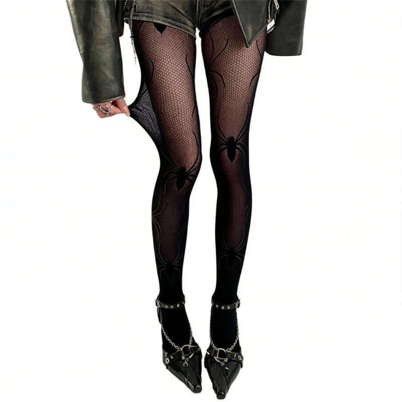 Women's Fishnet Pantyhose Stockings Spiderweb Patterned Tights Socks Halloween Fancy Dress Costume Accessories Hosiery