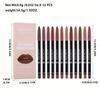 12 Color Matte Lip Liner Set Velvet Soft Fog Long Lasting Nude Lip Pencil