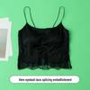 Silk Satin Mulberry Strap Top with Padded Bustier Bandeau Bra and Lace for Women