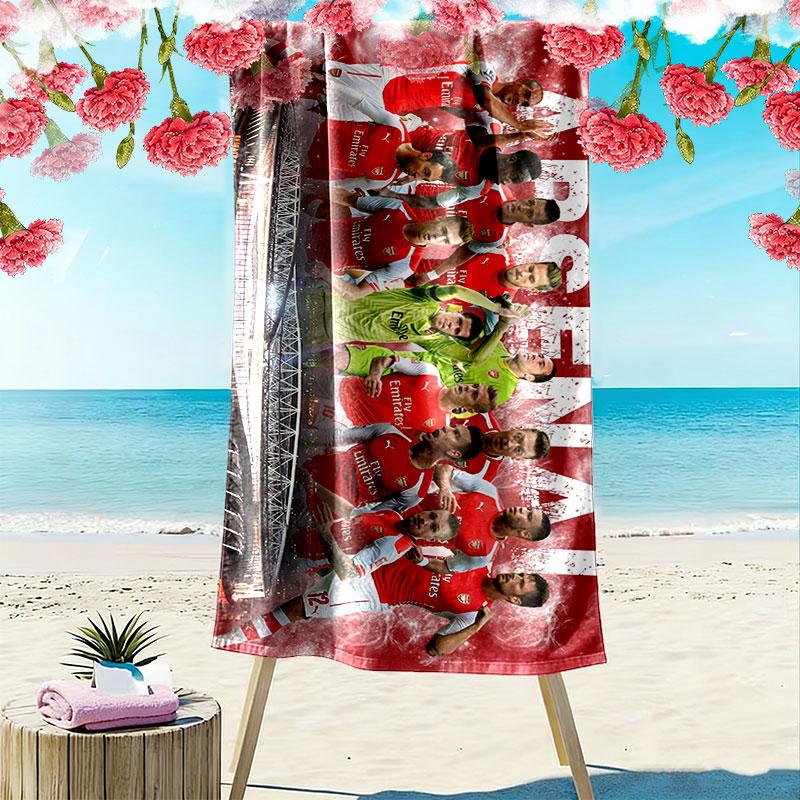 Arsenal Football Team Print Beach Towel, Large Soft Quick Dry Towel for Beach Camping Swimming
