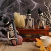Figurka Szkieletu na Halloween Straszna Halloweenowa Żywiczna Statuetka Czaszki Ozdoby na Dekoracje Pokoju na Przyjęcie Świąteczne
