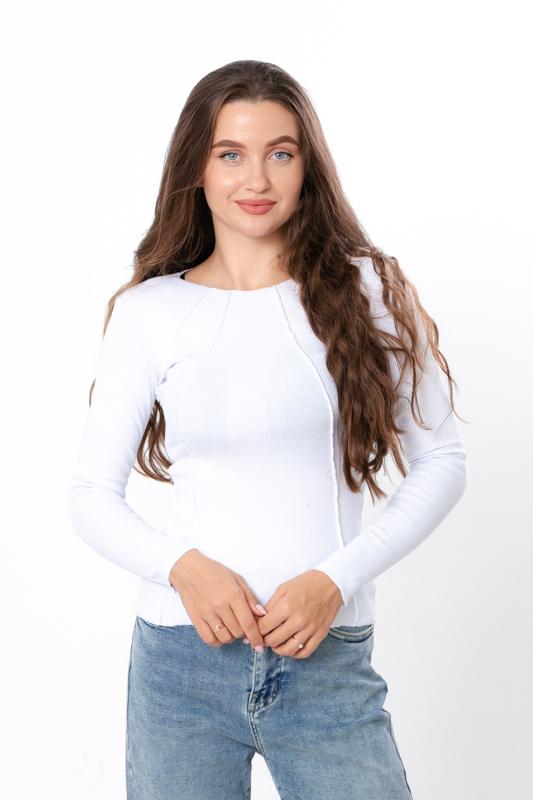 Damen Geripptes Langarmshirt – Stretch-Passform & Stilvolles Ausschnittdetail, Jede Jahreszeit, 8387-019 HC