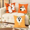 Halloween Spooky Ghost Cushion Cover Soft Plush Throw Pillow Cover  DoubleSided Printed Cushion Case  Cozy Sofa  Home Decor