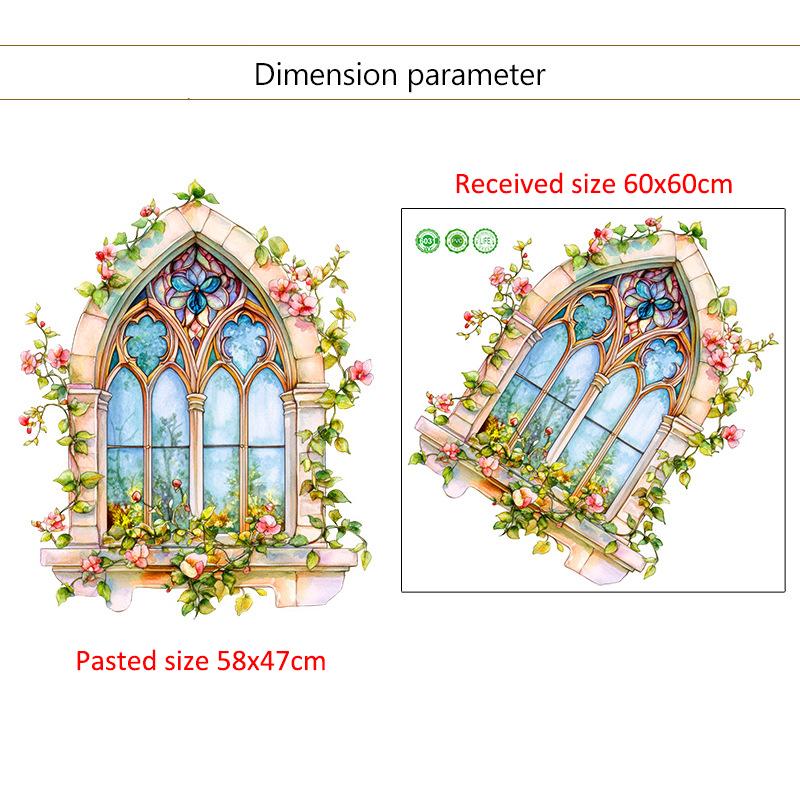 3D Fake Window Wall Sticker Self Adhesive Window Sill Flower Butterfly Decal for Living Room Bedroom Decoration Home Decor