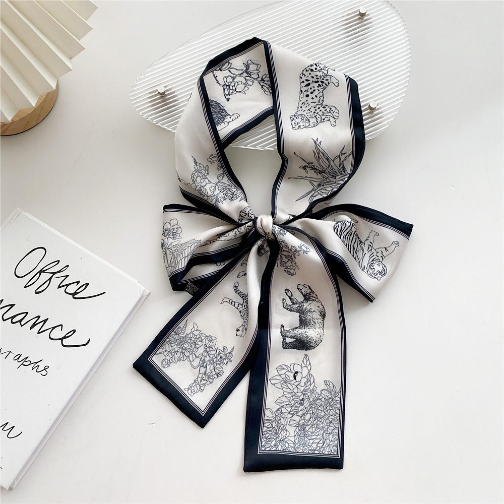 

Pingjiao новый стиль весна и осень профессиональное украшение универсальный маленький шелковый шарф женский шарф узкий длинный ремень для волос галстук сумка пояс 8*154cm