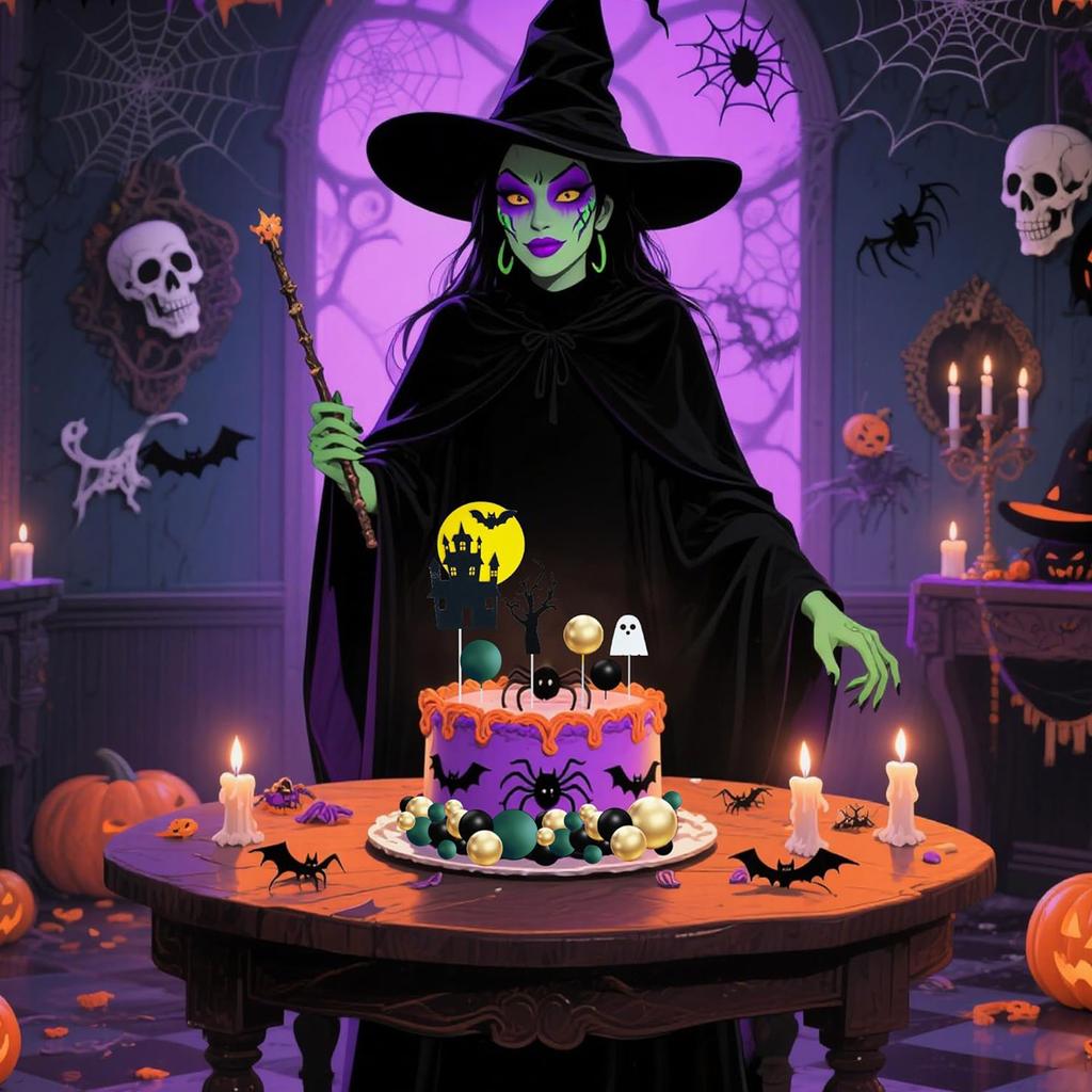Wicked Cake Decorations Ball Cake Toppers Balloon Cupcake Toppers, Haunted House, Ghost, Spooky Tree – Cake Topper Decorations