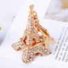 luxury designer jewelry Korean jewelry creative Eiffel Tower car keychain with rhinestone key chains for women key holder