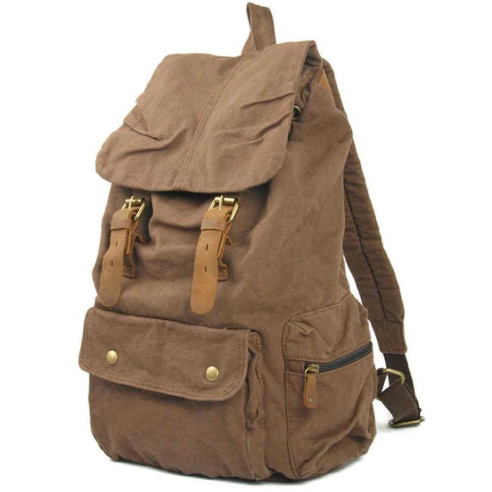 Мода Винтаж Кожаный военный Холщовый Рюкзак Мужской Школьная Сумка рюкзак на шнурке Женский Рюкзак мужской Рюкзак Подростковый mochila кофейный