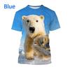 Full Print Animal Polar Bear Graphic T-Shirt For Men Summer Short Sleeve Oversized T Shirt Kids Tees Tops Clothes