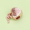 New Authentic Copper Rose Gold Lock An Arrow Through The Heart Charm Suitable For Authentic Wrist Bracelet Accessories Women Jewelry