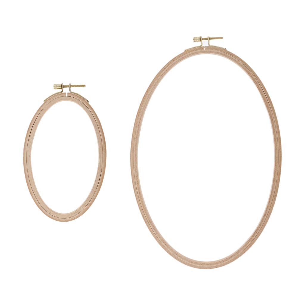 

Hand Sewing Craft Embroidery Hoop Ring Smooth Beech Wood Hoop Set for Decorative Needle Art 16cm 13.7cm