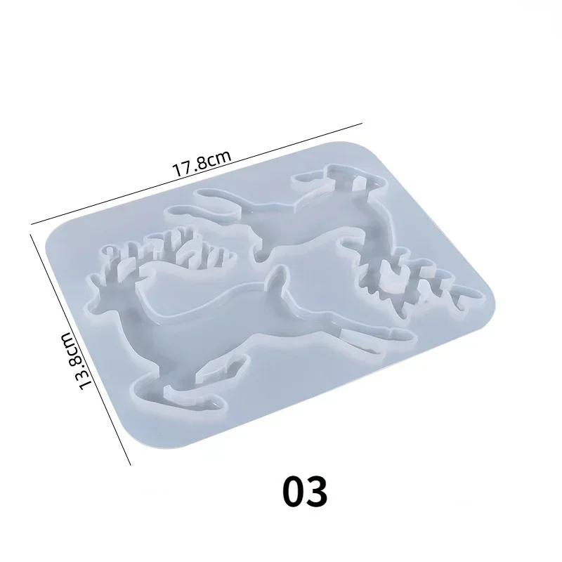 New Epoxy Irregular Jewelry Making Tools Earrings Christmas Resin Mold Elk Keychain Pendant Silicone Mould Xmas Tree Ornament