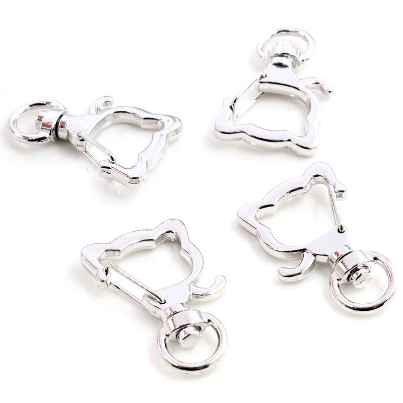 10pcs Cat Heart Snap Hook Trigger Clips Buckles For Keychain Lobster Lobster Clasp Hooks for Key Ring Clasp Jewelry Supplies