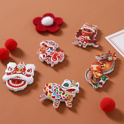 Magnetické samolepky na ledničku ve stylu čínského Nového roku, magnetický list na ledničku, tradiční čínský motiv, bytové dekorace