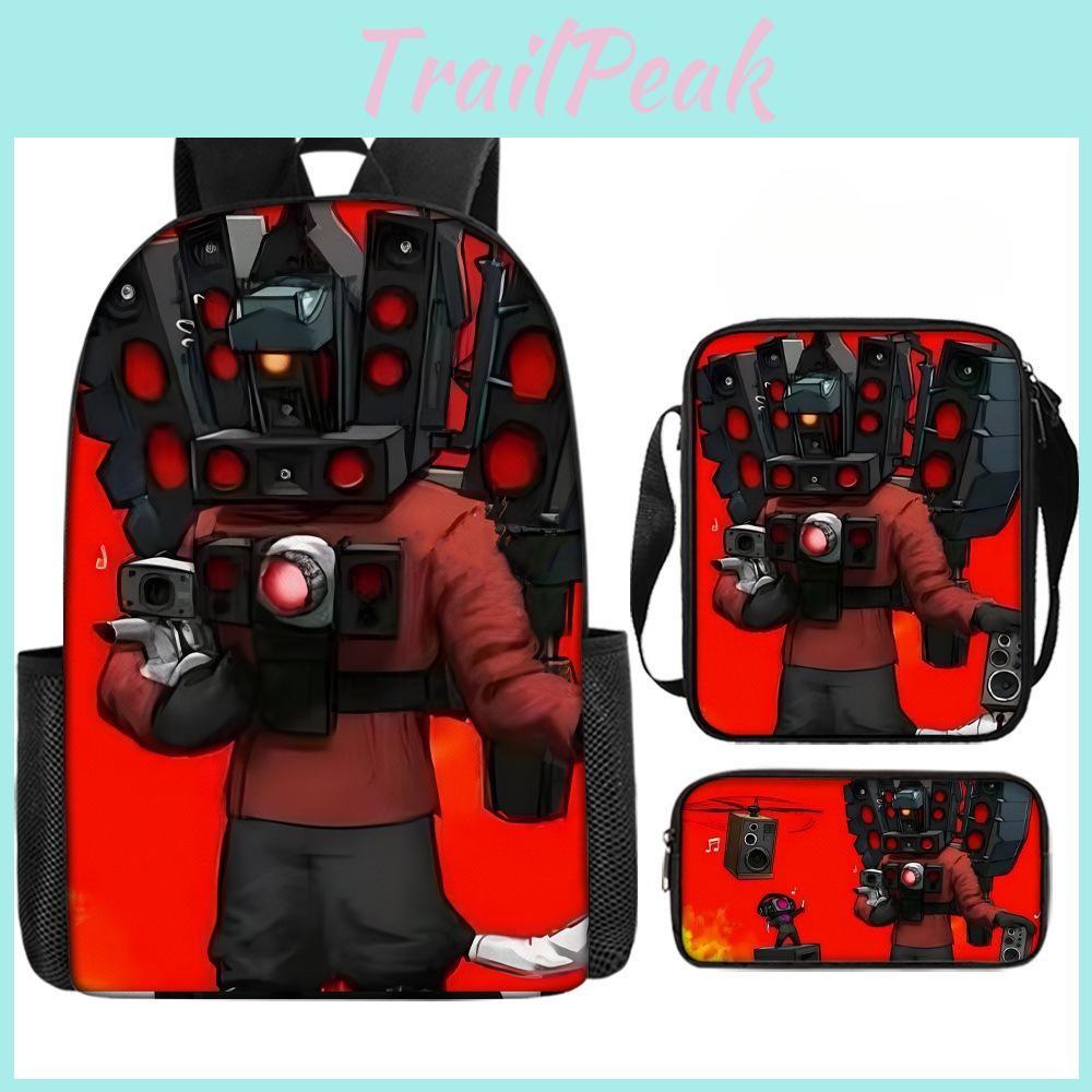 Cartoon Toilet Skibidi Printed Backpack Child Schoolbag Shoulder Bag Bag Pencil