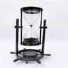 Messing Zwart Antieke Zandloper 5 Minuten, Vintage Zandloper, Decoratieve Bureau Timer, Antiek Home Office Decor, Klassiek Cadeau voor Verzamelaar