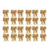 A84X-30PCS Christmas Tree Decoration Bows Ribbon Gold 25 X 21Cm Xmas Ornaments