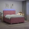 Box Spring Bed with Mattress and Headboard Pink 140 X 200 Cm Velvet