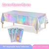 2/3/5pcs Disposable Tablecloth Metal Aluminum Film Party Decorative Tablecloth Waterproof Tablecloth Wedding Birthday Holiday