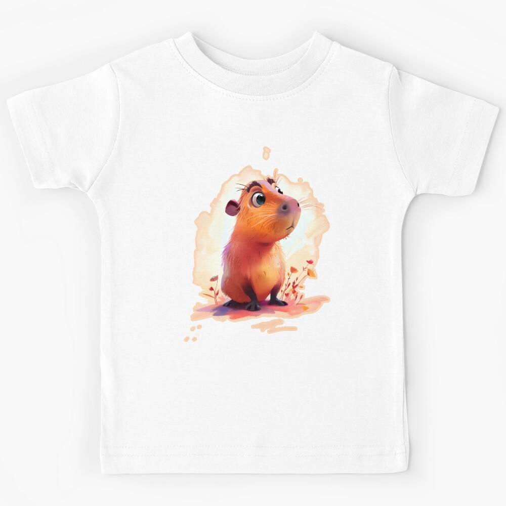 Cute Baby Capybara | Comic Cartoon Style Kids T-Shirt 110