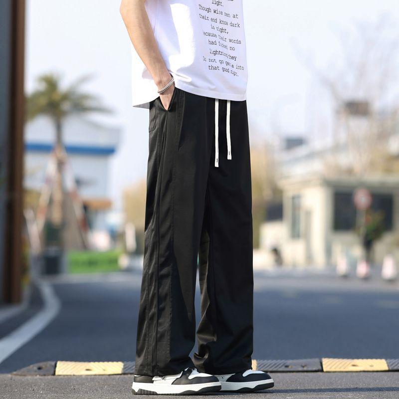 Spring, summer and autumn new thin Tencel wide-leg loose straight versatile casual jeans men MEN