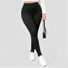 Damen Hohe Taille Schlanke Passform Einfarbige Volle Länge Übergröße Leggings Hohe Elastizität Po-Lifting Yoga Workout Lässige Lange Hosen
