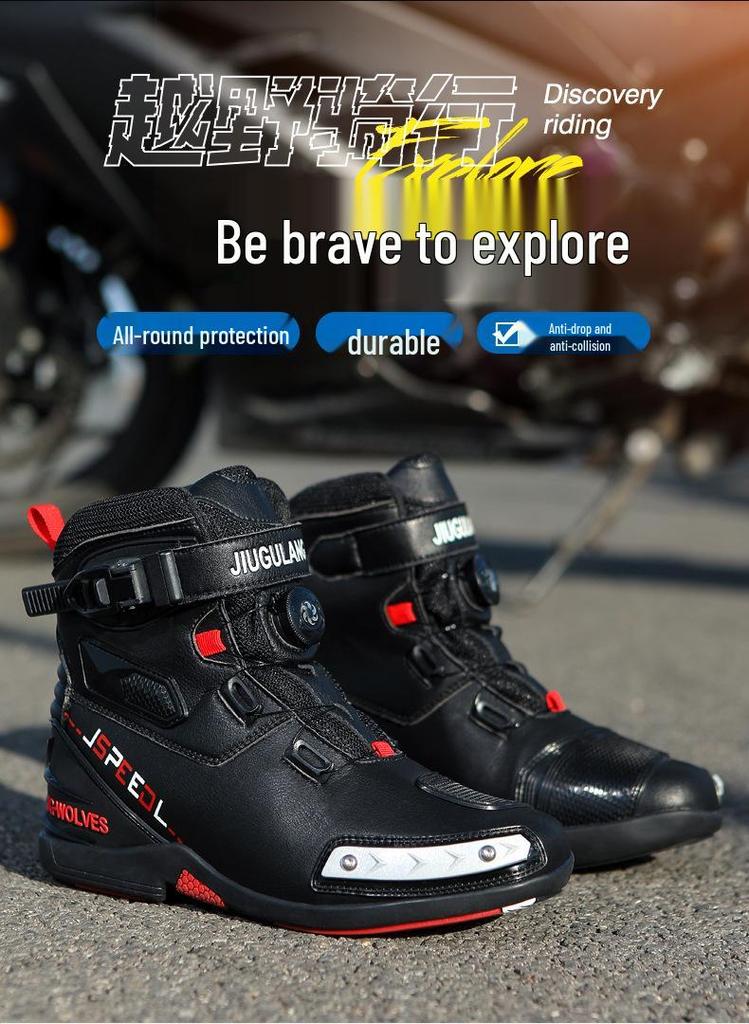 Breathable Non-Slip Motorcycle Riding Boots - Large Size Touring & Racing Protective Shoes
