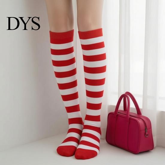 Over The Knee Striped Socks Thigh High for Women Girls, Stockings, Fashion Stylish Daily Wear Soft Stretchy Long Christmas Cosplay Party & Holiday